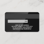 Creditcard | Glanzend zwart Visitekaartje (Achterkant)