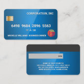 Creditcard | Glossy Blue Visitekaartje (Voorkant / Achterkant)