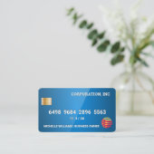 Creditcard | Glossy Blue Visitekaartje (Staand voorkant)