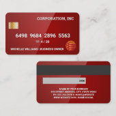 Creditcard | Glossy Red Visitekaartje (Voorkant / Achterkant)