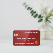 Creditcard | Glossy Red Visitekaartje (Staand voorkant)