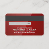Creditcard | Glossy Red Visitekaartje (Achterkant)