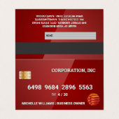 Creditcard | Glossy Red Visitekaartje (Buitenkant ongevouwen)