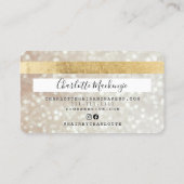 Creditcard gold bokeh hair makeup monogram visitekaartje (Achterkant)