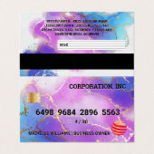 Creditcard | Goud Folie | Waterverf Visitekaartje (Buitenkant ongevouwen)