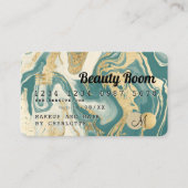 Creditcard goud marmer blauwgroen dark beauty mono visitekaartje (Voorkant)