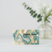 Creditcard goud marmer blauwgroen dark beauty mono visitekaartje (Staand voorkant)