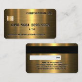Creditcard | Goud metaal Visitekaartje (Voorkant / Achterkant)