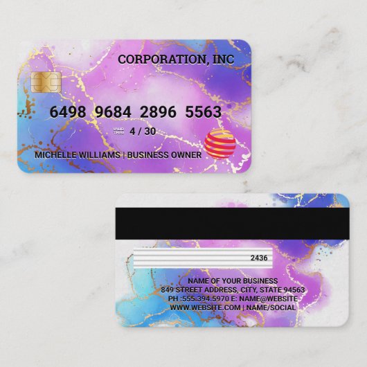 Creditcard | Goudolie | WATERVERF Visitekaartje (Voorkant / Achterkant)