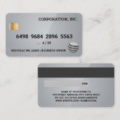 Creditcard | Grijze glanzende Visitekaartje (Voorkant / Achterkant)
