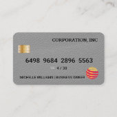 Creditcard | Grijze lederen textuur Visitekaartje (Voorkant)