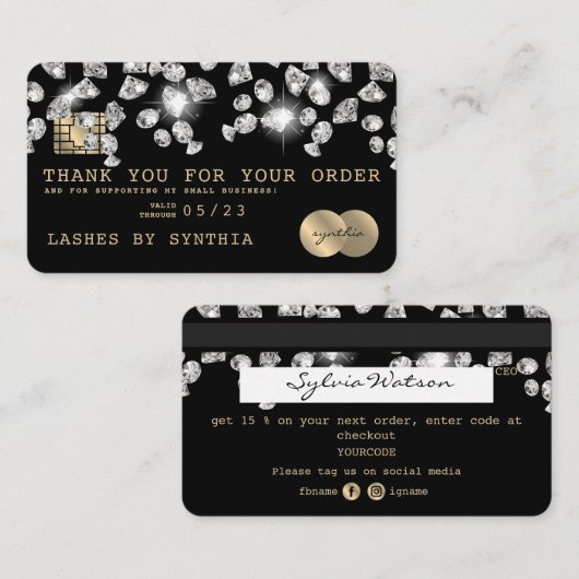 Creditcard Hartelijk dank voor uw creditcard Drijv Visitekaartje (Voorkant / Achterkant)