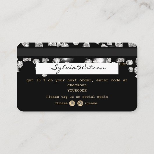 Creditcard Hartelijk dank voor uw creditcard Drijv Visitekaartje (Achterkant)