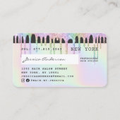 Creditcard holografische eenhoorn glitter druppels visitekaartje (Achterkant)