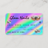 Creditcard Holographic Nail-technicus Visitekaartje (Voorkant)