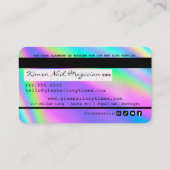 Creditcard Holographic Nail-technicus Visitekaartje (Achterkant)
