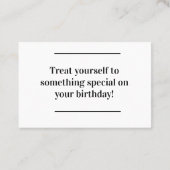 Creditcard invoegen - Birthday Message - Behandel Visitekaartje (Achterkant)