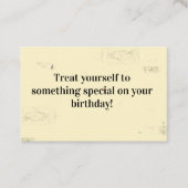 Creditcard invoegen - Birthday Message - Behandel Visitekaartje (Voorkant)