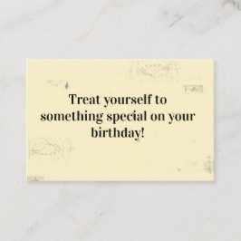 Creditcard invoegen - Birthday Message - Behandel  Visitekaartje