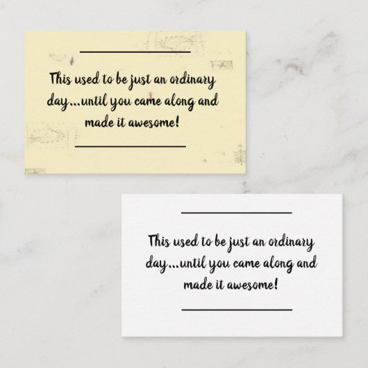 Creditcard invoegen - Birthday Message - No Normar Visitekaartje (Voorkant / Achterkant)