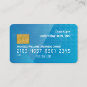 Creditcard | Kaart van de wereld | Geometrisch bla Visitekaartje (Voorkant)