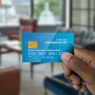 Creditcard Kaart van de wereld Geometrisch bla Visitekaartje