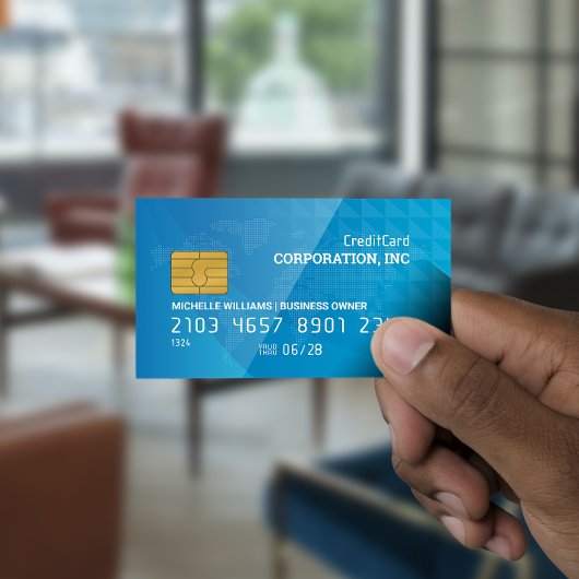 Creditcard | Kaart van de wereld | Geometrisch bla Visitekaartje