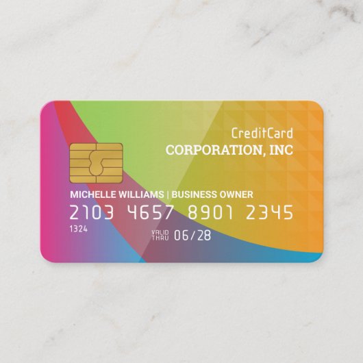 Creditcard | Kleurrijke Abstracte achtergrond Visitekaartje (Voorkant)