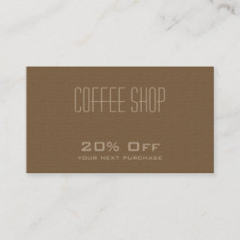 Creditcard Koffie op winkel Kortingskaartje