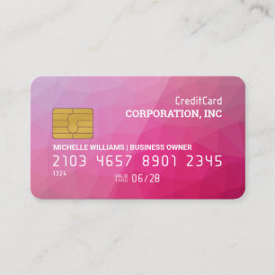 Creditcard Magenta Geometrische achtergrond Visitekaartje