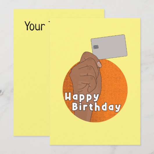 Creditcard of bankpas Funny Happy Birthday Kaart (Voorkant / Achterkant)
