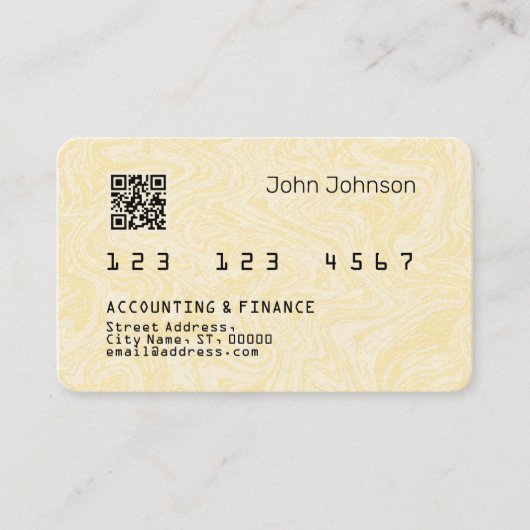 Creditcard of bankpas ziet er bleek uit van houtpa visitekaartje (Voorkant)