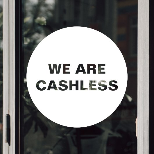 Creditcard Only Cashless Zakelijk Rond Wit Raamsticker