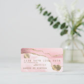 Creditcard opgevuld Blush roze agate Visitekaartje (Staand voorkant)