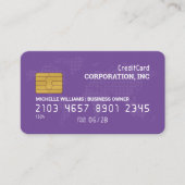 Creditcard | Paars | Wereldkaart Visitekaartje (Voorkant)