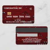 Creditcard | Rode circuit-kaart Visitekaartje (Voorkant / Achterkant)