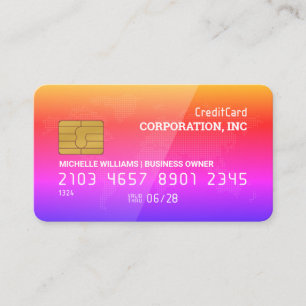 Creditcard Rode glanzen Kaart van de wereld Visitekaartje