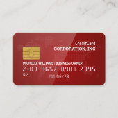 Creditcard | Rode glanzen | Kaart van de wereld Visitekaartje (Voorkant)