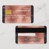 Creditcard | Roos Gold Foil | Marmer Trim Visitekaartje (Voorkant / Achterkant)
