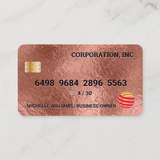 Creditcard | Roos Gold Foil Visitekaartje (Voorkant)