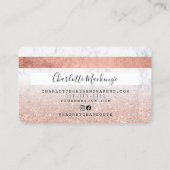 Creditcard roos goud glitter marmer chic monogram visitekaartje (Achterkant)