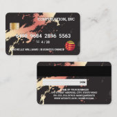 Creditcard | Roze Metaal | Marmer Visitekaartje (Voorkant / Achterkant)