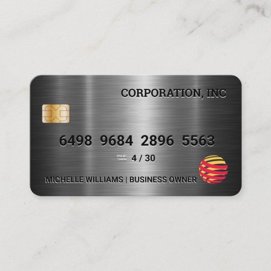 Creditcard | Silver Metallic Visitekaartje (Voorkant)