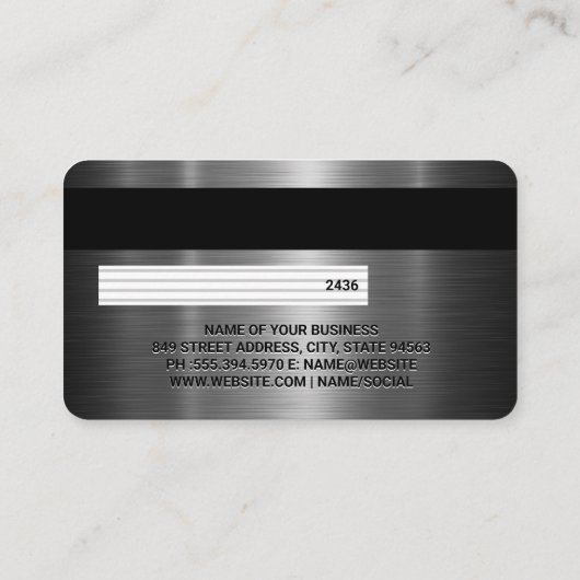 Creditcard | Silver Metallic Visitekaartje (Achterkant)