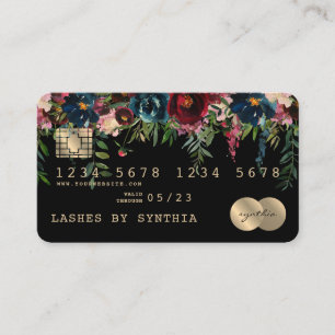 Creditcard Stiping Gold Floral Visitekaartje