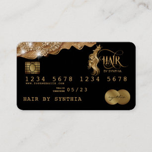 Creditcard Stiping Gold Hair Stylist Visitekaartje