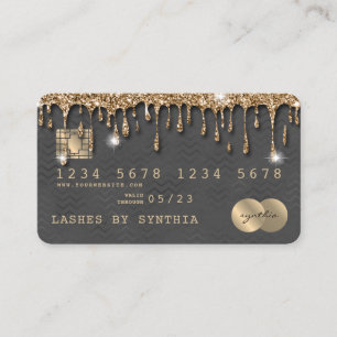 Creditcard Stipping Gold Chevron Visitekaartje