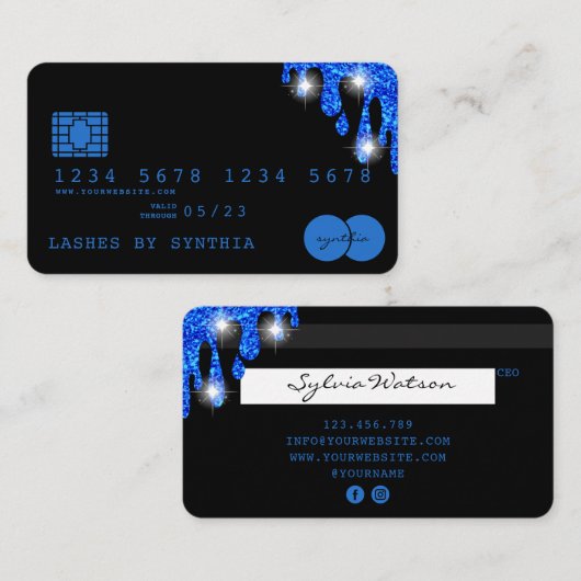 Creditcard Stipping Gold Diamonds Visitekaartje (Voorkant / Achterkant)