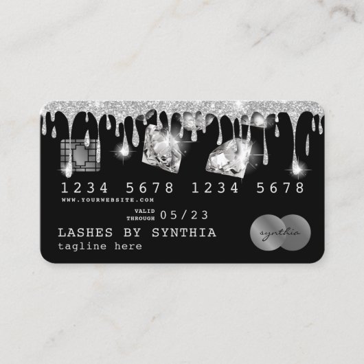 Creditcard Stipping Gold Diamonds Visitekaartje (Voorkant)