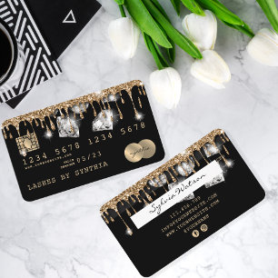 Creditcard Stipping Gold Diamonds Visitekaartje